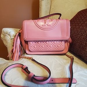 Tory Burch pink satchel bag with straps